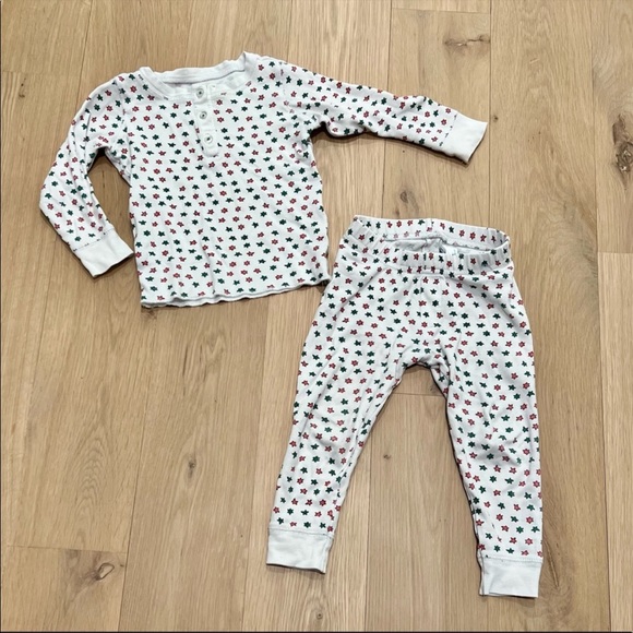 Roller Rabbit Kids Starry Night Christmas Holiday Pajamas Set White Red Green 2T - Picture 3 of 16